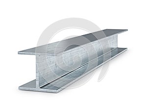 Steel beam on white background. 3d rendering