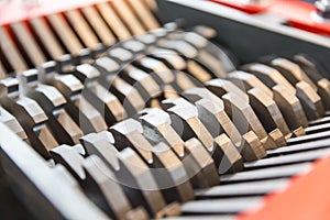 Steel blades of a cutting machine