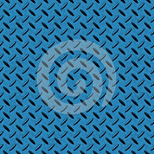 Steel Blue Checkerplate Metal Seamless Background photo