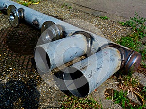 Steel bolted flange coupling or disc welded on mechanical pipe