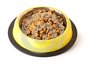 A Steel Bowl full of dog-food