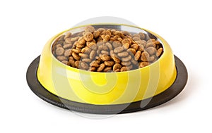 A Steel Bowl full of dog-food