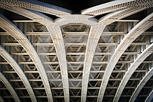 Steel Bridge Beams. Portrait format