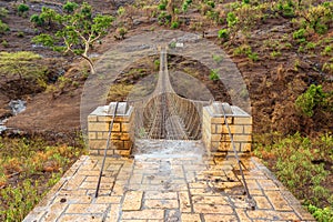 Steel bridge near Blue Nile waterfall, Bahir Dar. Amhara Region Ethiopia, Africa wilderness.