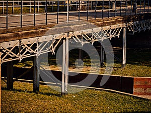steel bridge in the park