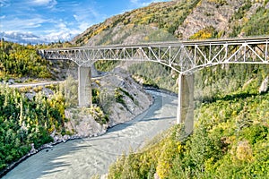 Steel bridge spanning the Nenana River