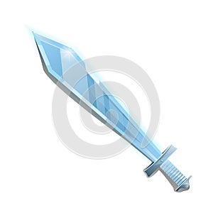 Steel broadsword in cartoon style photo