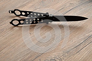 Steel butterfly knife balisong