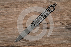 Steel butterfly knife balisong