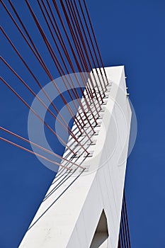 steel cables and concrete pylon