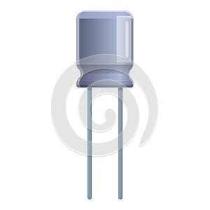 Steel capacitor icon, cartoon style