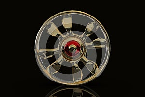 Steel car disk 3D rendering