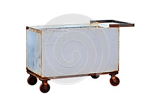 Steel cart, pick up your goods old, Trolley Square shaped Steel trolley, Trailer trash and clear, put its old pickup, pick up arou