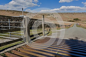 Steel cattle grid and fencing