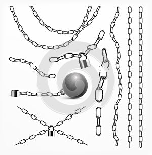 Steel Chain Realistic Set