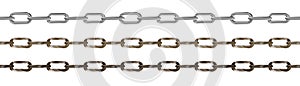 Steel chain, on white background