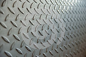 Steel Checkerplate Metal Sheet of Factory Flooring, Anti Skid Platform Floor for Engineering Materials. Metallic Sheet Surface