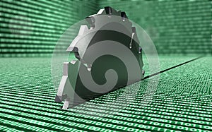 Steel circle saw is destroying data photo