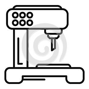 Steel cnc machine icon outline vector. Complex control