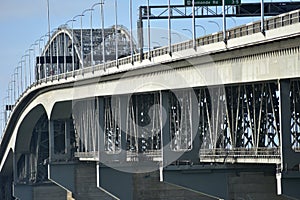 Steel and concrete motorway bridge photo