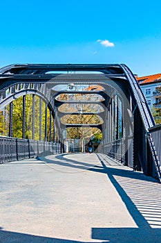 Steel construction of the Bridge Gerickesteg in Berlin