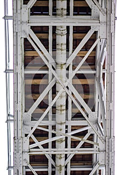 Steel construction, lattice connected by an old method for rivet