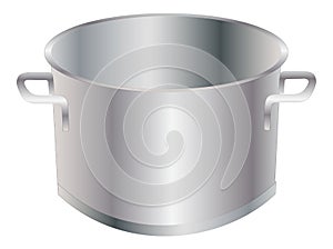 Steel cooking empty pot