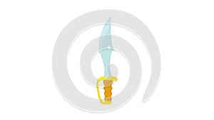 Steel curved dagger icon animation