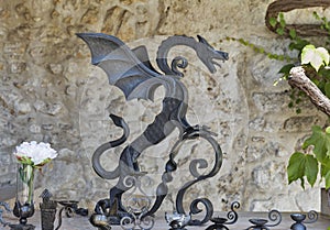 Steel dragon in Bled Castle, Slovenia.