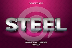 Steel editable text effect metallic style