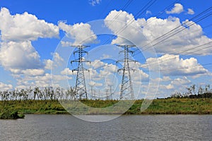 Steel electricity pylon