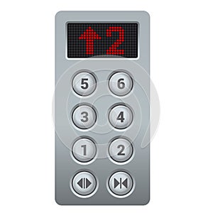 Steel Elevator Buttons Panel. Vector