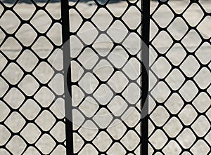 Steel fence with thick grid net for security