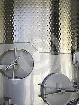 Steel fermentation tank for wine. photo