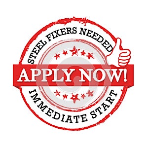 Steel Fixers needed for immediate start - apply Now! - Printable label