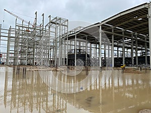 The Steel Frame Structure Is Under Construction