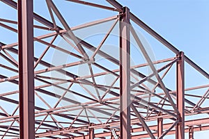 Steel Frames of A Building Under Construction