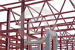 Steel Frames of A Building Under Construction