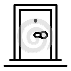 Steel front door icon, outline style