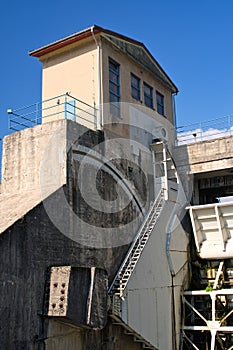 Steel gate of Krpelany water dam on Vah river