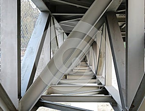 Steel Girder Bridge Seen from Below