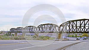 Steel Girder Railroad Bridge Over Colorado River