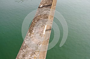 Steel girder on the span of a bridge