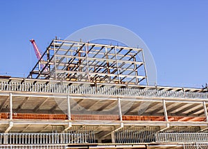 Steel Girders On New Commercial Building Under Construction