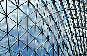 Steel glass ceiling rooftop window close up in full frame for backgrounds