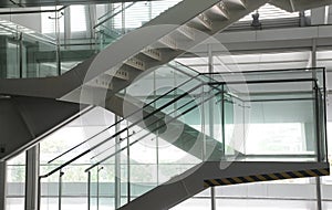 Steel and glass staircase photo