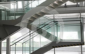 Steel and glass staircase