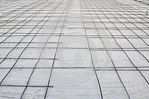 steel grid placed on precast concrete floor