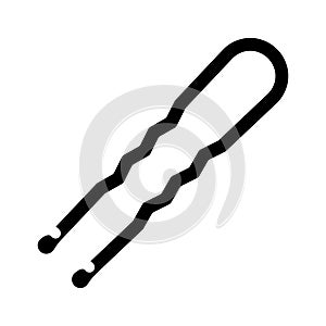 steel hair pin glyph icon vector illustration