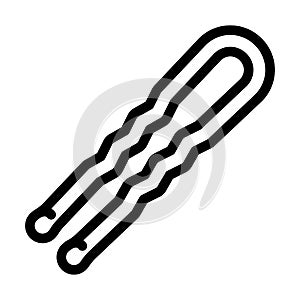steel hair pin line icon vector illustration